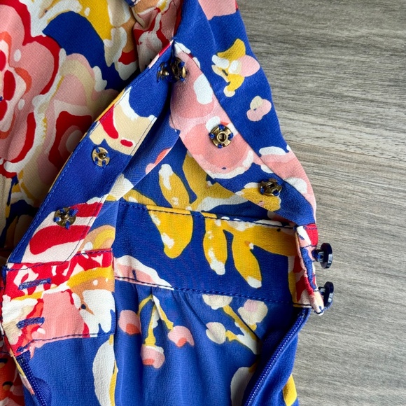 Tory Burch Aloisa Silk Floral Ruffle Strap A-Line Mini Dress Size 12 - Picture 9 of 16